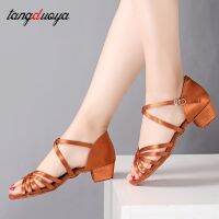 【CC】 Children Shoes Ballroom Latin Tango Dancing Ladies Dance-Shoes Practice Low Heels