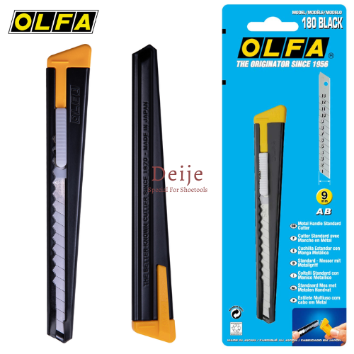 Dao cắt thân kim loại OLFA 180 Black (2B) lưỡi 9mm | Lazada.vn