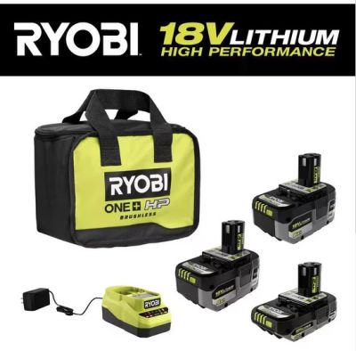 (ส่งด่วน,แบตแท้) RYOBI แบตเตอรี่ลิเธียม 6 AH.,4 Ah.,2 AH. ของแท้ Genuine NEW Ryobi P197 ONE+ พร้อม แท่นชาร์ท 220 V. กระเป๋า