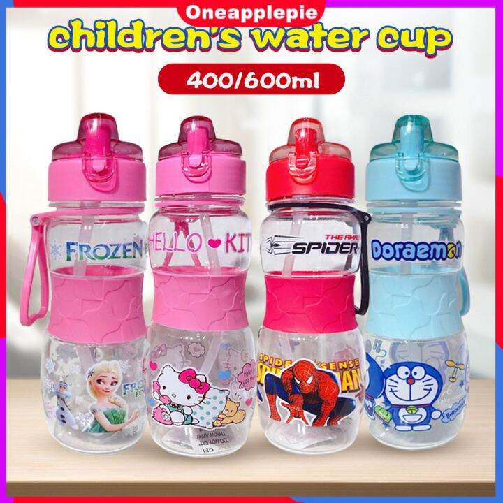 600ml Cartoon Water Bottle Kids With Straw And Handle Baby Water Bottle ...