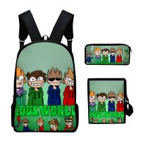 Popular Cartoon eddsworld 3pcs/Set Backpack 3D Print School Student Bookbag Travel Laptop Daypack Shoulder Bag Pencil Case