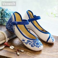 hot【DT】 Flowers Embroidered Womens Canvas Ballet Flats Chinese Ladies Ankle Cotton Shoes