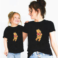 Family Tshirt Cartoon Winnie The Pooh Cotton Kawaii T-Shirt Uni Women Clothes Baby Boy Casual Girl Short Sleeve Soft