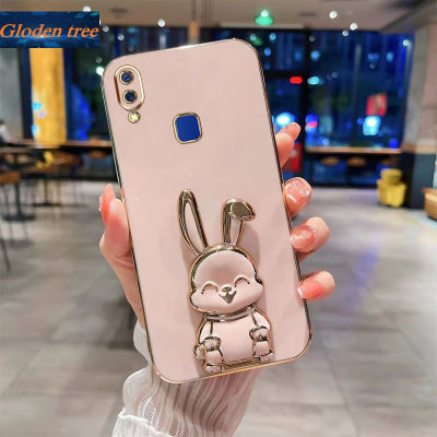 Andyh New Design For Vivo Y95 Y91 Y93 Case Luxury 3D Stereo Stand Bracket Smile Rabbit Electroplating Smooth Phone Case Fashion Cute Soft Case