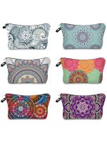 Cosmetic Bag For Women Mandala Flowers Waterproof Makeup Bags Roomy Toiletry Pouch Travel Accessories Gifts Practical Wash Purse