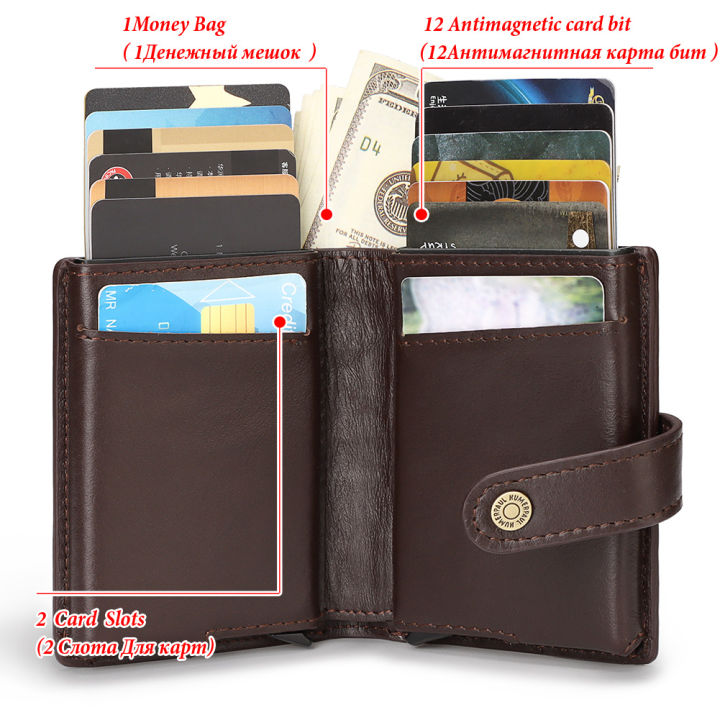 credit-card-holder-wallet-anti-magnetic-short-leather-rfid-blocking-minimal-security-vallet-coin-purse-business-card-case