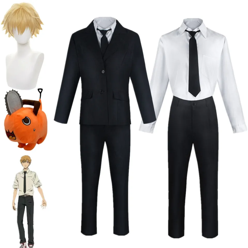 Anime Chainsaw Man Denji Cosplay Costume Wig Demon Hunter Uniform Suit  Carnival