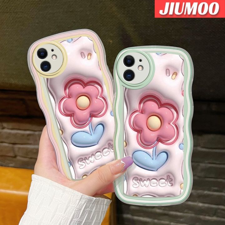 เคส-jiumoo-สำหรับ-huawei-p30-p30-pro-p30-lite-แฟชั่นลายดอกไม้สีครีมคลื่นเคสโทรศัพท์โปร่งใสกล้องกันกระแทกเคสใสนุ่มป้องกันซิลิโคนง่าย