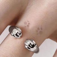 Cute Cat Paw Print Ring For Women Cat Claw Embrace Tightly Design Open Rings Gothic Trendy Finger Rings Gifts anillos de bodas