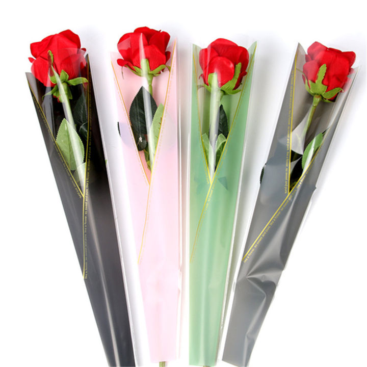 บรรจุภัณฑ์แพคเกจดอกไม้งานแต่งงานของขวัญชิ้นเดียว50ชิ้น-ล็อตสำหรับห่อดอกไม้