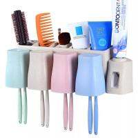 ชุดที่แขวนแปรงสีฟัน 4 ช่อง และที่บีบยาสีฟันอัตโนมัติ 2 in 1 Automatic Toothpaste Squeezing Device + Toothbrush Holder WD18