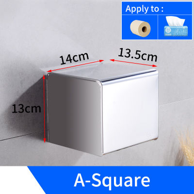 Toilet Paper Holder Cover Waterproof Bathroom Tissue Roll Paper Holder Box Stainless Steel Paper Towel Holder Rack Wall Mounted