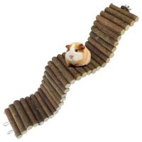 Suspension Bridge For Hamsters Small Pet Climbing Ladder Natural Wood Bendable Tunnel Gerbil Wooden Ramp Chew Toys