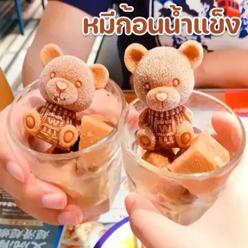 Teddy Bear Shaped Ice Cube Mold Silicone for Whiskey Large Ice