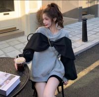 2022แฟชั่นผู้หญิง Crewneck Sweatshirt Pullover Designer Patchwork เกาหลีแฟชั่น Essentials Hoodie ฤดูหนาวฤดูใบไม้ร่วง