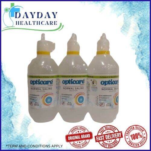 OPTICARE Normal Saline Solution 3 x 500ml (Ready Stock) Lazada