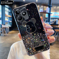 เคสมือถือสำหรับ ฝาหลัง Realme C51ประกายดวงจันทร์ซิลิโคนนิ่มใสเรืองแสงฝาหลังรูปการ์ตูนหมี เคส Realme C51