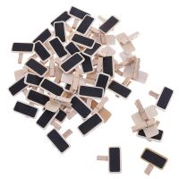 10Pcs Blackboard Wood Message Slate Rectangle Clip Panel Card Memos Label Brand Price Number Table For Wedding Party Decoration Clips Pins Tacks