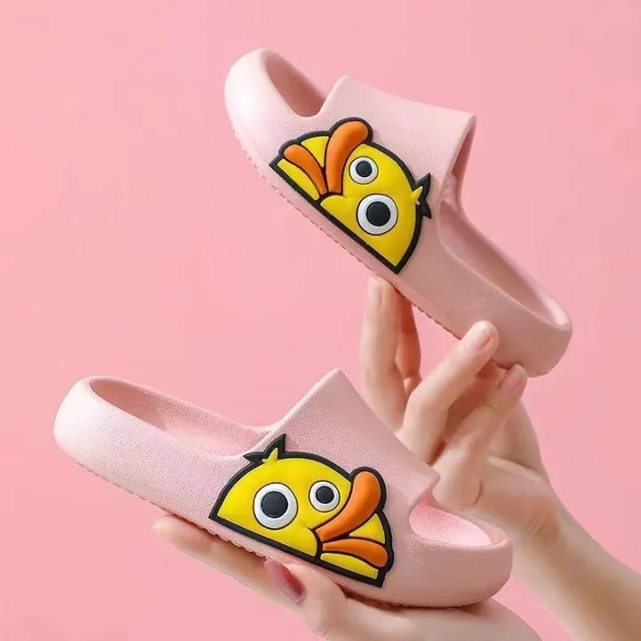 cartoon-duck-children-slippers-open-toe-non-slip-home-bathroom-shoes-comfort-light-kids-slippers-summer-soft-sole-flats-shoes