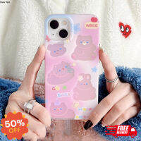 RK Iphone case เคสไอโฟน11/12/13/14 Pro max เคสไอโฟน13 Cute Bunny&amp;Bear Laser Case For iPhone 11,12,13,14,12PM,13PM,14PM เคสมือถือไอโฟน ส่งฟรี