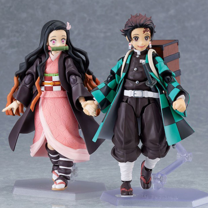 Figma Demon Slayer Kamado Tanjirou Nezuko Kamado DX Edition BJD Articulado  Action Figure Brinquedos