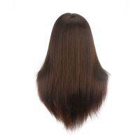 hot！【DT】♈ↂ✽  real hair brown training model head doll inch long hairstyle natural