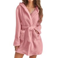 [Xiaoli clothing] ผู้หญิงผู้ชายฤดูหนาว Flannel Robe ยาวพิเศษ Hooded Warm เสื้อคลุมอาบน้ำคนรักหนา Kimono Bath Robe ชาย Dressing Gown Robes