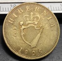 ไอร์แลนด์ทองแดง1806 Farthing-George II อุปกรณ์ตกแต่ง
