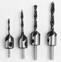 4PC/Set Countersink Drill Bit Flute Round Shank Adjustable Tapered Bits for Wood with Allen Wrench Woodworking Drilling Drills  Drivers