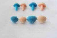 20pcs 12x15mm/14x18mm blue/flesh color Triangle flocking toy nose safety toy nose + hard washer for diy plush doll findings-