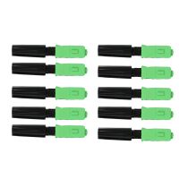 10pcs Ftth Embedded Quick Connector SC/APC Green Plastic Fiber Optic Connector