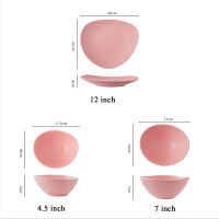 1pc 12 Inches Design Ceramic Salad Bowl Dessert Plate Backing Ramekin Bowl Dinner Dishes Breakfast Dinnerware Set Microwave Safe