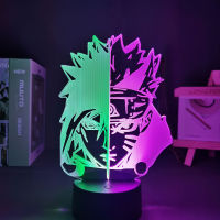 Led Light Fixture Anime Figure Double Color Narutoed Uzumaki and Sasuke Uchiha Lamp Be Night Dorm Room Lighting Will of Holidays