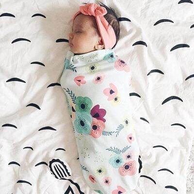 Spring Autumn Sleeping Bags Cozy Swaddle Wrap for Newborns Infant Boys Girls Blankets Sacks with Matching Headband Kid Sleepsack