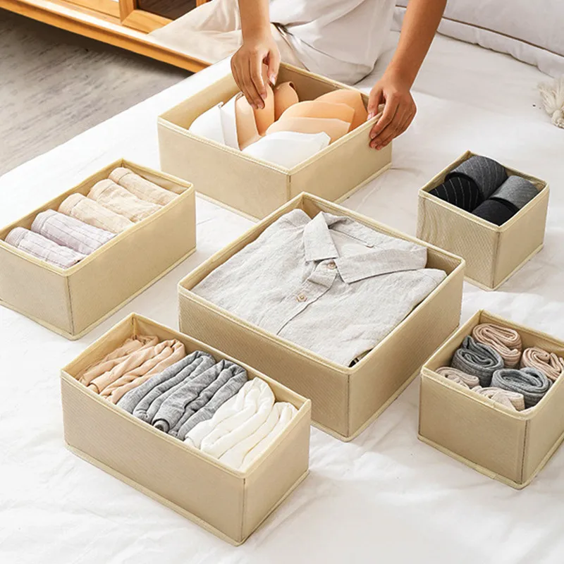 Didihou 3Pcs Panty Socks Storage Box Organizer Foldable Stackable Drawer  Wardrobe Closet Clothes Storage Boxes