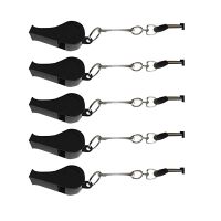 5-piece Set Of Roulette Whistle Plastic Referee Childrens Loud Whistle Black Survival kits