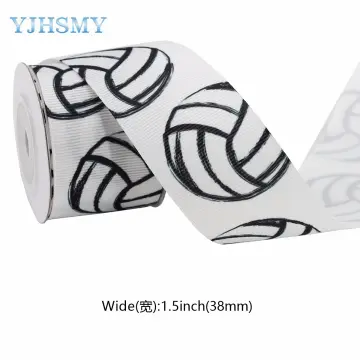 Black and White Satin Ribbon Print Volleyball Ribbon Printed Ribbon for DIY  Crafts Gift Wrapping Wedding Party Decoration