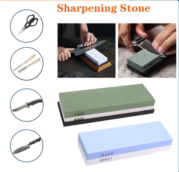 Whetstone Sharpening Stone 1000/4000 Grit - Knife Sharpener Stone -  Waterstone Rubber Stone Holder Included - AliExpress