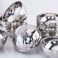 Stainless Steel Bowl Insulated Double Walled Soup Bowl for Home Restaurant Canteen