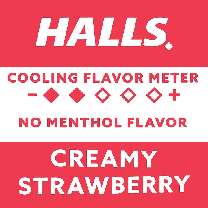 ลูกอมฮอลล์-รสสตรอเบอร์รี่ชุ่มคอ-เย็นสดชื่น-throat-soothing-creamy-strawberry-25-drops-halls
