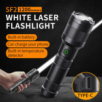 NATFIRE SF2 White Flashlight LEP 1200 Meter Built in 21700 Battery Type C Rechargeable Tactical Military Search Flashlight