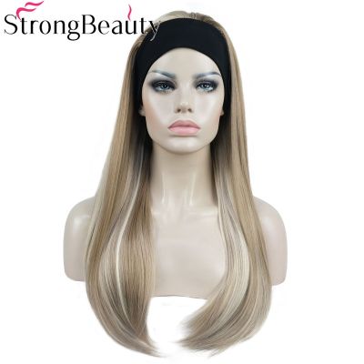 StrongBeauty ยาวสังเคราะห์ตรงไม่มีฝาปิดวิกผมผู้หญิงครึ่ง 3/4 วิกผมพร้อมที่คาดผมวิกผม