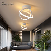 Modern Led Chandelier For Bedroom Foyer Corridor Home Decor Round White Black Ceiling Chandelier Indoor Lighting Lamp Fixtures