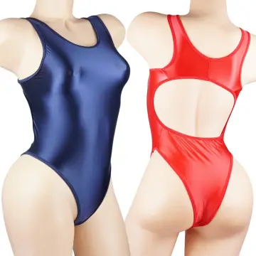 9 Colors Sexy Women Glossy Swimsuit Swimwear Long Sleeve Teddies Bodysuit  Bodystockings Silky Full Body Suit Jumpsuit Rash Guard
