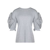 SHU APPAREL RUFFLE BLOUSE #1 - GREY