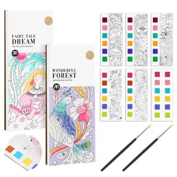 Pocket Watercolor Painting Book Watercolor Paint Bookmarks,Travel Pocket Watercolor Kit,Improve Your Child's Creativity and Concentration for Artist