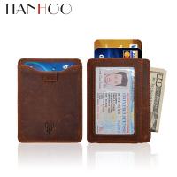 กระเป๋าสตางค์แบบบางสำหรับผู้ชาย,กระเป๋าเก็บบัตรใส่บัตรเครดิตแบบดึงกระเป๋าเงินขนาดเล็กหนังแท้กระเป๋าเก็บบัตรเงินสดแบบพกพา