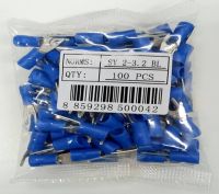 SV lnsulated Spade Terminals หางปลาแฉกหุ้ม อย่างดี สีน้ำเงิน SV2-3 , SV2-4 ,SV2-5 , SV2-6 , SV2-8