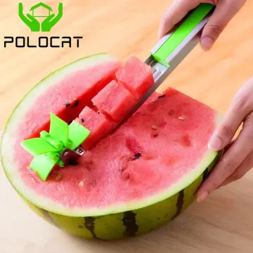 Stainless Steel Watermelon Cube Cutter Quickly Safe Watermelon Knife,Fun Fruit Salad Melon Cutter