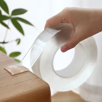 ◙ 2021 Transparent Non Marking nano Waterproof Tape Reusable Double-sided Adhesive Bathroom sticker for home Decoration